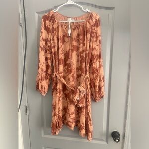 Johnny was Jade Women's Midi Dress in Rust and Peach size S new without tag